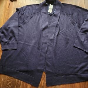NWT Lane Bryant Open Front Navy Blue Knit Sweater Cardigan Sz 22/24